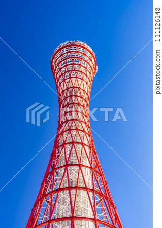 藍天及清晨神戶港塔兵庫縣神戶市 111126148