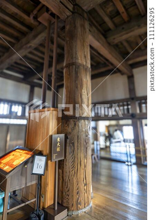National Treasure Himeji Castle, Inside the Great Castle, East Pillar, Himeji City, Hyogo Prefecture National Treasure Himeji Castle, Inside the Great Castle, East Pillar, Himeji City, Hyogo Prefecture 111126295