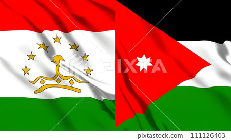 塔吉克和約旦國旗 111126403