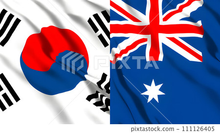 韓國和澳洲的國旗 111126405
