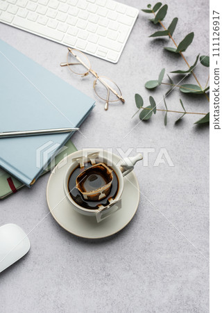 A cup of freshly brewed coffee 111126917