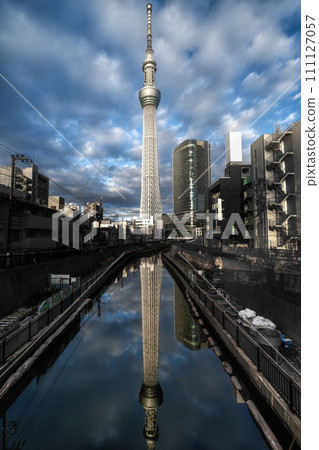Tokyo Skytree shining in the morning sun 111127057