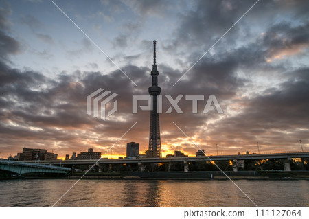 Tokyo Skytree shining in the morning sun Tokyo Skytree shining in the morning sun 111127064