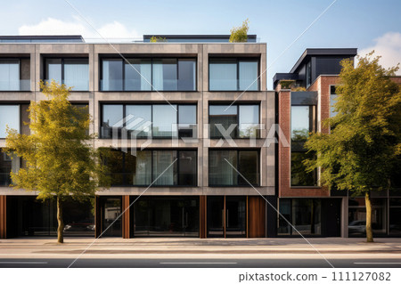 Facade of modern apartment building 111127082