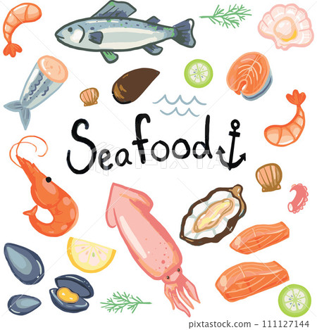 seafood elements vector hand draw cuisine seafood elements vector hand draw cuisine 111127144