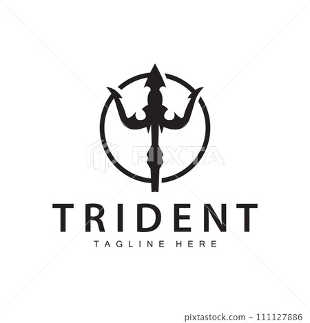 Trident logo design spear weapon vector sea king poseidon neptune symbol template Trident logo design spear weapon vector sea king poseidon neptune symbol template 111127886