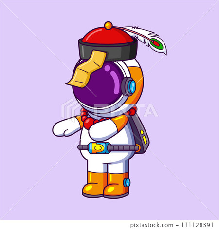 Cute Astronaut Vampire Chinese Cartoon of illustration 111128391