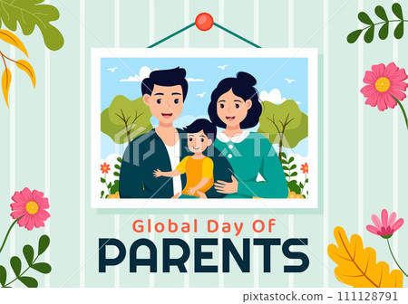 Global Day of Parents Vector Illustration with Importance of Being a Parenthood with Togetherness Mother Father Kids Concept in Flat Background Global Day of Parents Vector Illustration with Importance of Being a Parenthood with Togetherness Mother Father Kids Concept in Flat Background 111128791