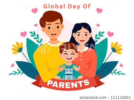 Global Day of Parents Vector Illustration with Importance of Being a Parenthood with Togetherness Mother Father Kids Concept in Flat Background Global Day of Parents Vector Illustration with Importance of Being a Parenthood with Togetherness Mother Father Kids Concept in Flat Background 111128801