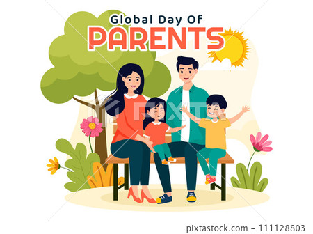 Global Day of Parents Vector Illustration with Importance of Being a Parenthood with Togetherness Mother Father Kids Concept in Flat Background Global Day of Parents Vector Illustration with Importance of Being a Parenthood with Togetherness Mother Father Kids Concept in Flat Background 111128803
