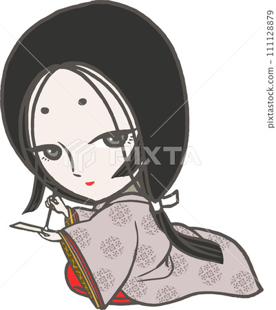 Illustration of two heads of Murasaki Shikibu vector Illustration of two heads of Murasaki Shikibu vector 111128879