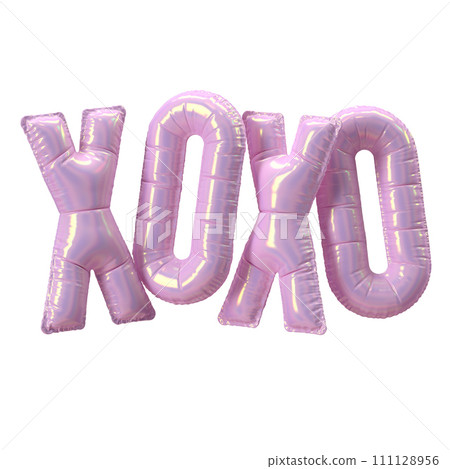 Balloon Holographic Pink 3D Xoxo Balloon Holographic Pink 3D Xoxo 111128956
