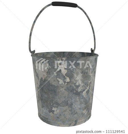 Rusted Paint Bucket isolated on white background Rusted Paint Bucket isolated on white background 111129541