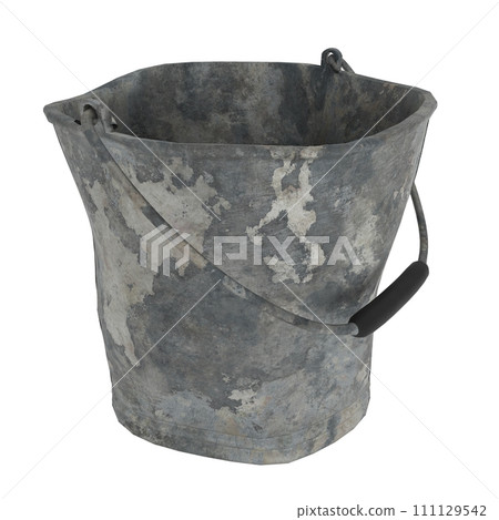 Rusted Paint Bucket isolated on white background 111129542