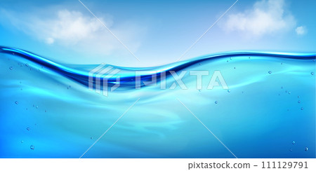 Underwater and blue sky background 111129791