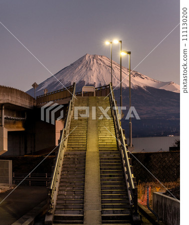 Shizuoka Prefecture, snow-capped Mt. Fuji night view 111130200