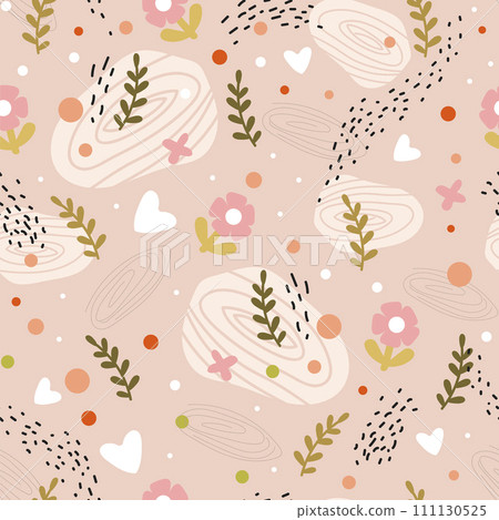 Abstract seamless pattern with spring elements 111130525