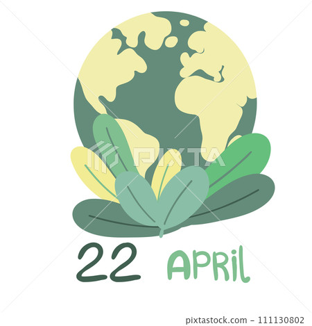 22 April Earth day flat design planet with leaves 111130802