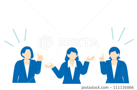 Vector illustration material of women in suits having a conversation 111130866