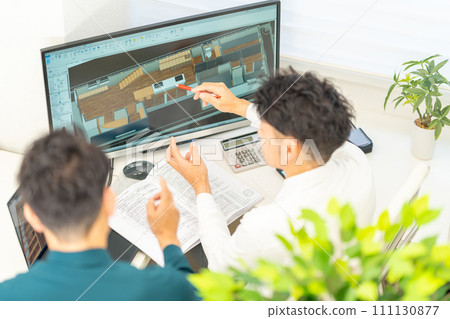 3D CAD 3D 3DCG 建築設計房屋室內2人 111130877