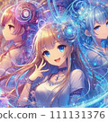一個穿著彩色裙子的女孩的插圖 111131376