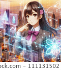 女高中生看著螢幕 111131502