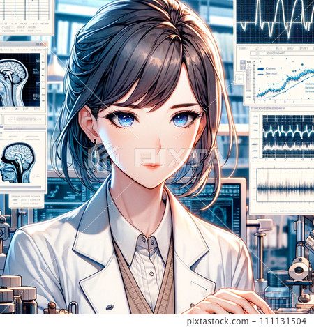 woman looking at graph 111131504