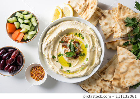 Classic Hummus and Pita Platter Classic Hummus and Pita Platter 111132061