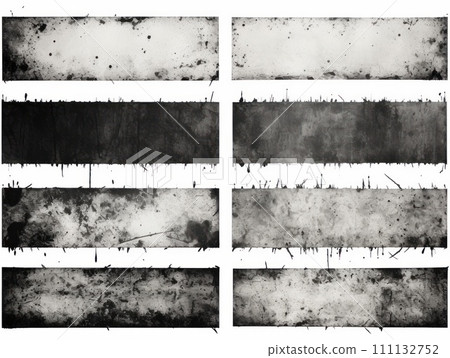 Set of grunge black banners, lines. Template for your modern designs. Brushed grungy painted lines. 111132752