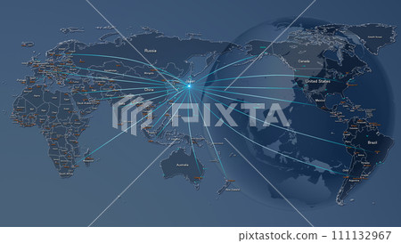 World map Earth BG background image city name country name 111132967