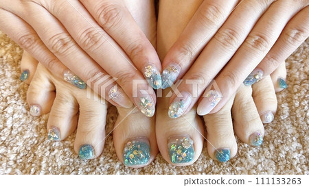 summer mermaid hand foot nails summer mermaid hand foot nails 111133263