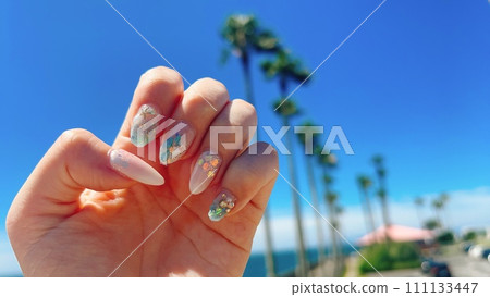 夏季海灘度假村指甲 夏季海灘度假村指甲 111133447