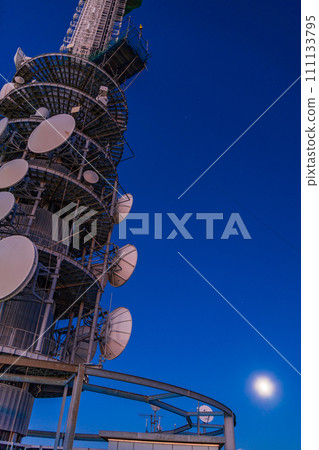 (Shizuoka Prefecture) Nihondaira Digital Tower Full Moon Night 111133795
