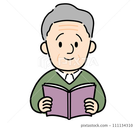 Senior men reading a book Senior men reading a book 111134310