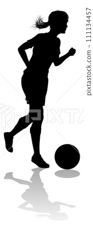 Female Soccer Football Player Woman Silhouette 111134457