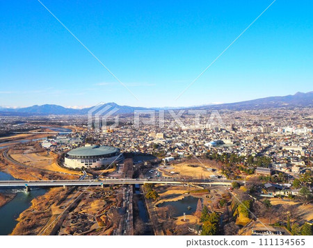 Maebashi city area and mountains of Joshu 111134565