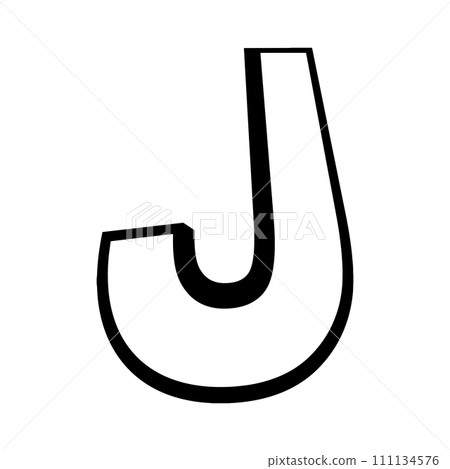 Logo letter j tall slender font letter j perspective height 111134576