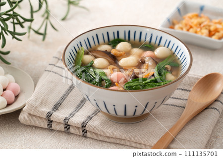 glutinous rice balls winter solstice salty glutinous rice balls red white pink Tang yuan タンユエン 団子 111135701