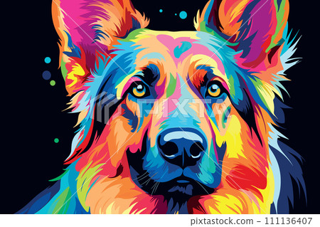 AI-generated content. colorful dog animal portrait vector illustration AI-generated content. colorful dog animal portrait vector illustration 111136407