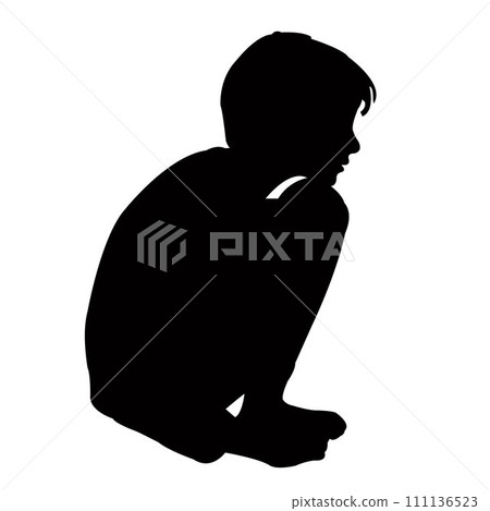 a boy body silhouette vector 111136523