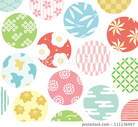 復古多彩的日式花紋圈 111136997