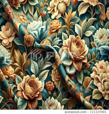 painting of leaf and flowers pattern 111137001