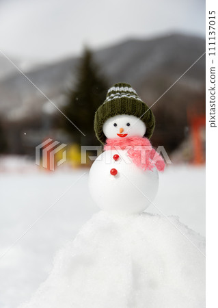 ski resort and snowman ski resort and snowman 111137015