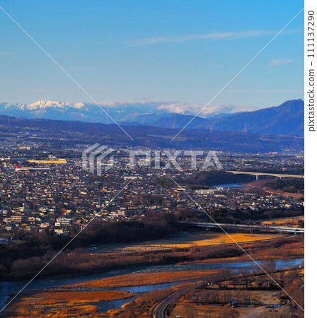 The Tone River and Mt. Naeba as seen from Maebashi 111137290
