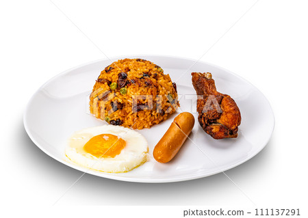 Delicious homemade fried rice. 111137291