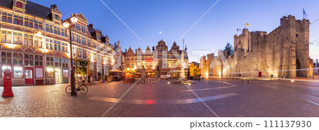 St Veerle's Square night, Ghent, Belgium 111137930