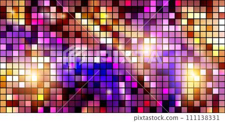 Disco ball sparkiling pattern with mirror paillette texture 111138331