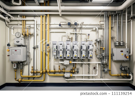 Water pipe engineering, clean line watering transport system in the building. Water pipe engineering, clean line watering transport system in the building. 111139254