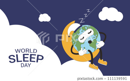 World sleep day greeting card. Vector illustration World sleep day greeting card. Vector illustration 111139591