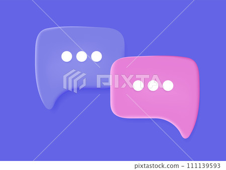 Speech bubbles 3d. Element for banner social media. Vector illustration Speech bubbles 3d. Element for banner social media. Vector illustration 111139593